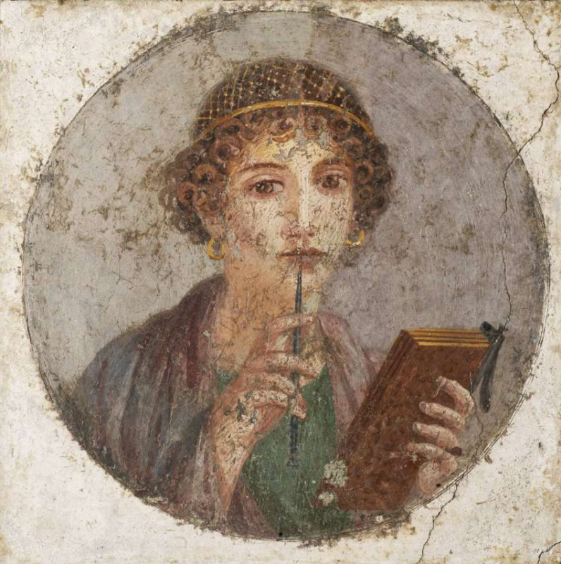 Masterpieces of unknown artists. Portrait of a young girl (Portrait of the poetess Sappho?)