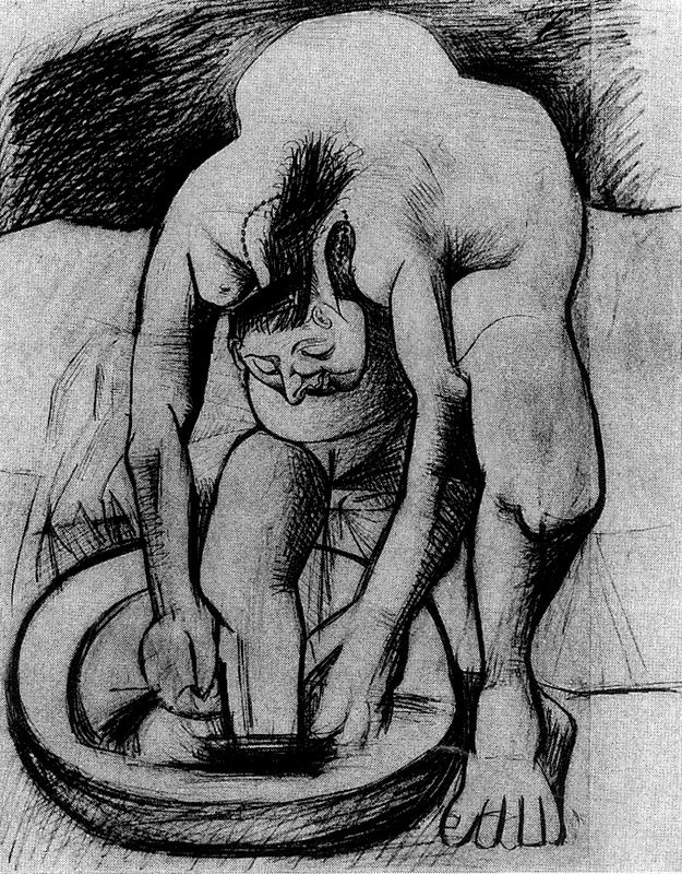Pablo Picasso. Woman washing feet