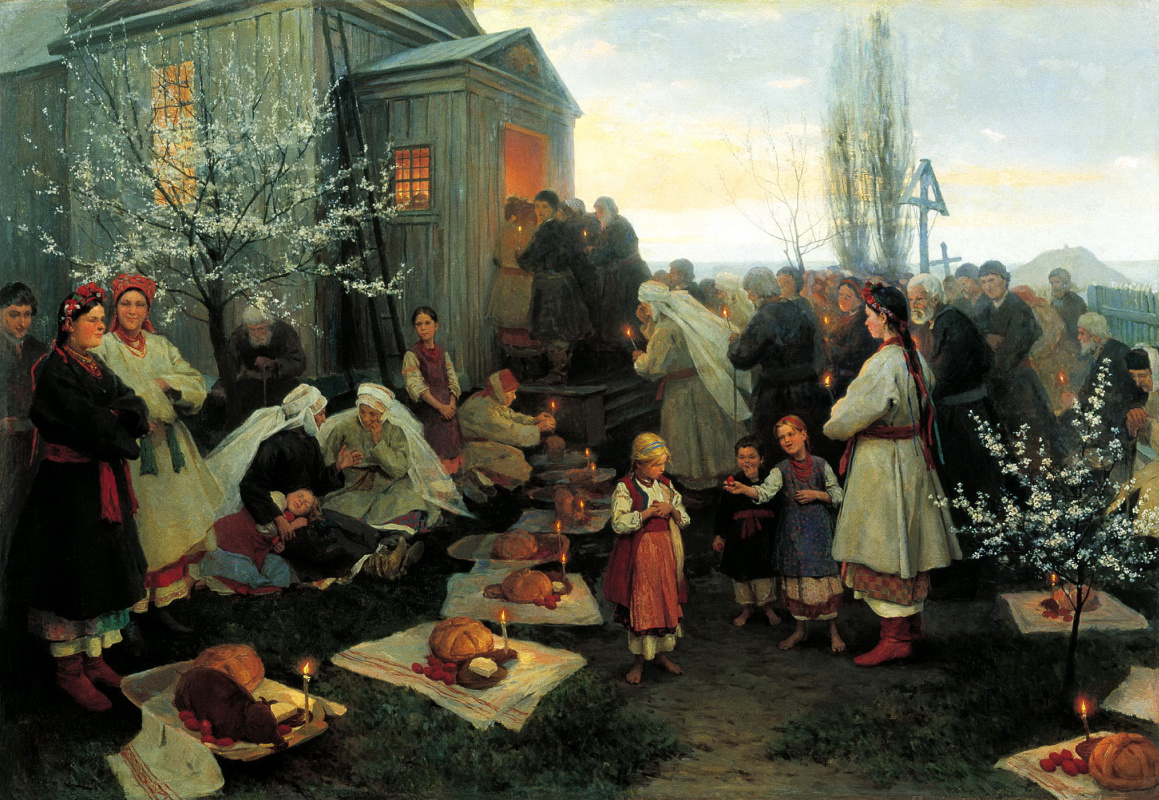 Nikolay Kornilevich Pimonenko. Easter Matins in the Ukraine