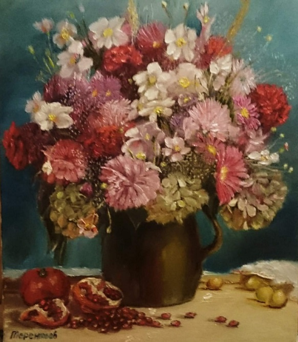 Eugène Vladimirovitch Terentyev. Bouquet, grenade et prune cerise