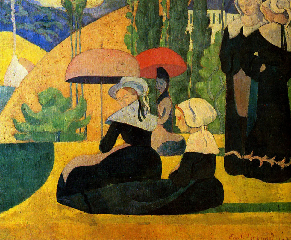 Emil Bernard. Girls under umbrellas