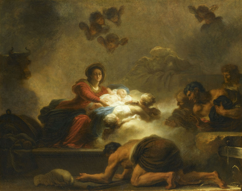 Jean-Honore Fragonard. The adoration of the shepherds