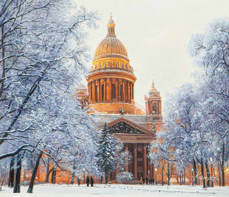 Savely Kamsky. St. Isaac's Cathedral. The magic of winter beauty