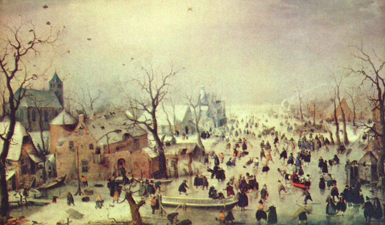 Hendrik Avercamp. Winter landscape with ice-skating