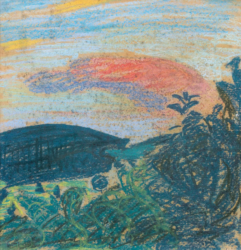 Cuno Amiet. Sunset landscape