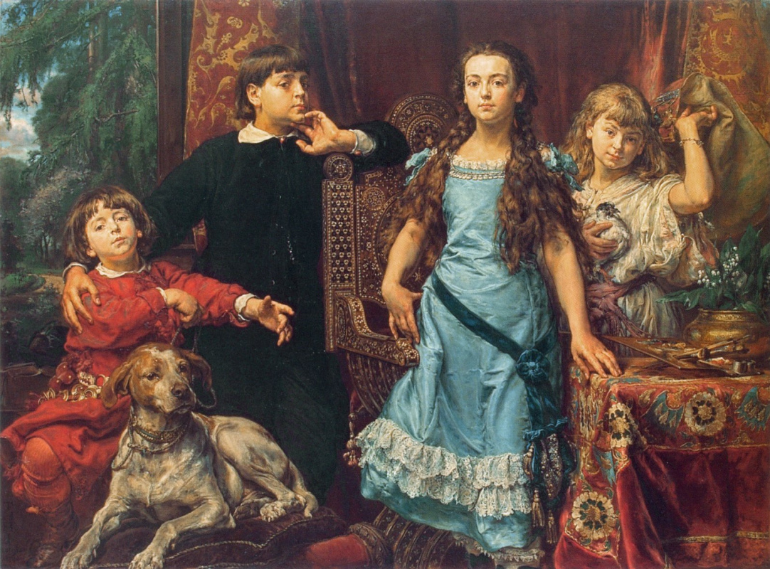 Jan Matejko. Portrait of four children of the artist