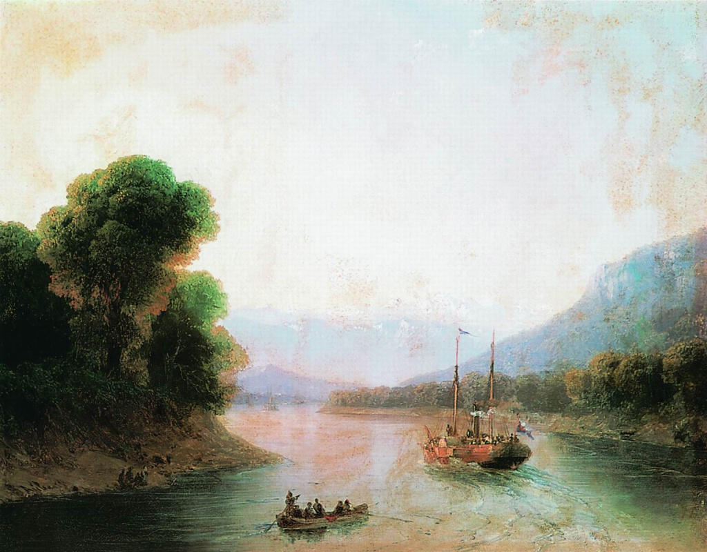 Ivan Aivazovsky. The Rioni River. Georgia