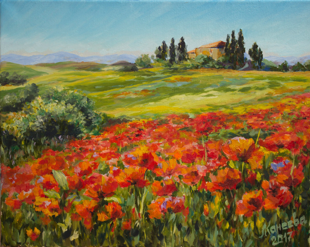 Mila Kaneyeva. Poppy field