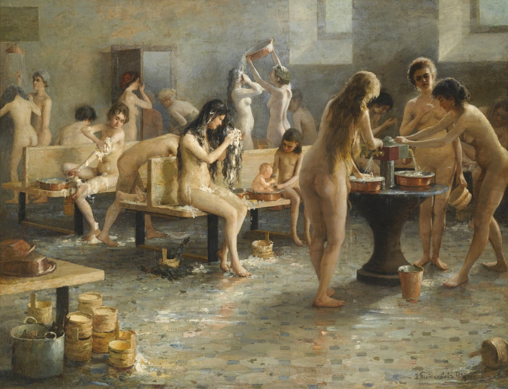 Vladimir Aleksandrovich Plotnikov. In the women's bath. 1897