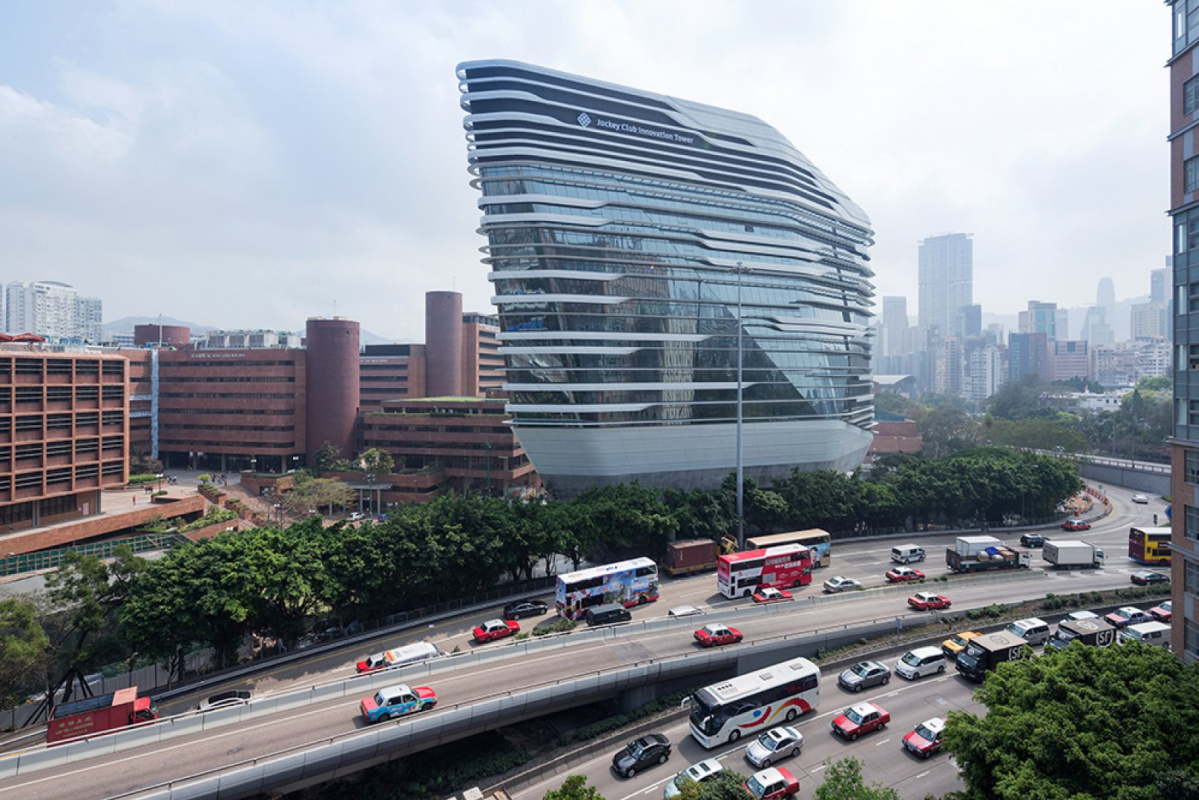 Hong Kong Polytechnic University, das Jockey Club Innovation Tower errichtet