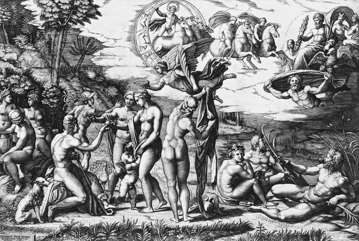 Marcantonio Raimondi. Gericht von Paris (auf dem verlorenen Original von Raphael)