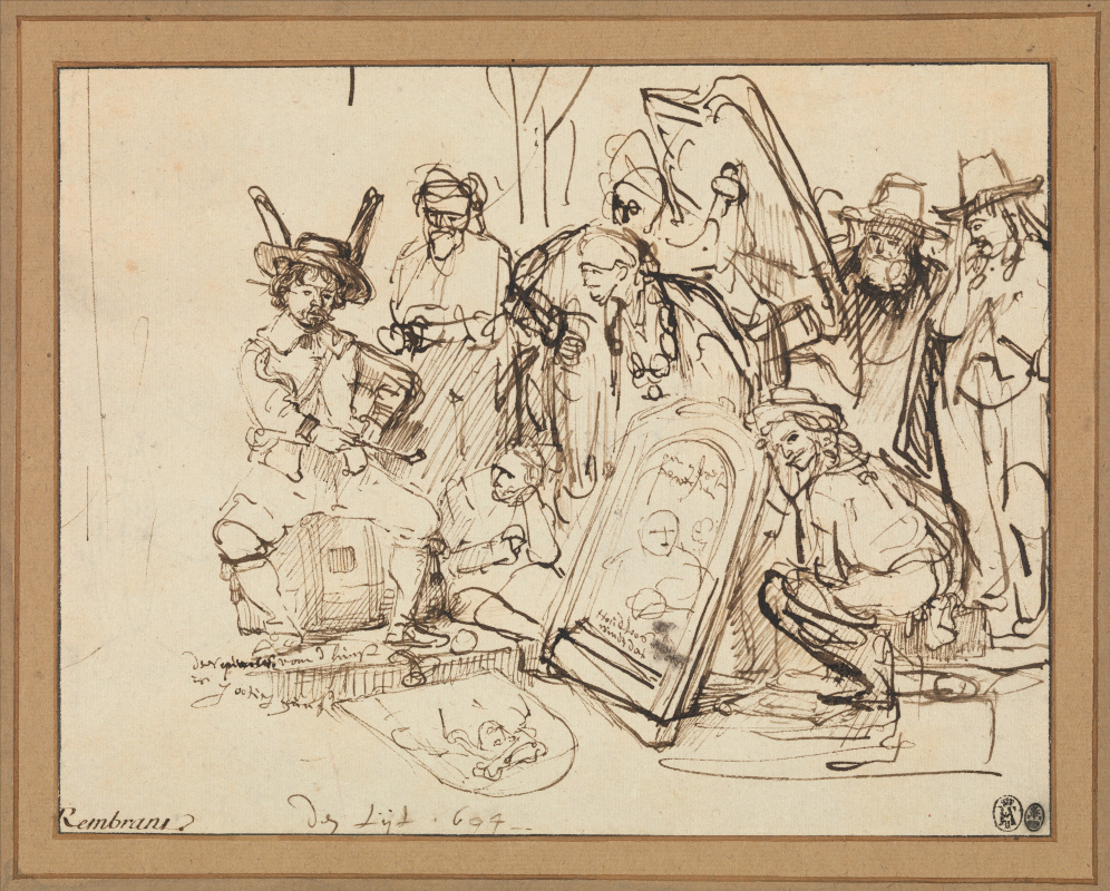 Rembrandt Harmenszoon van Rijn. Satire on art criticism