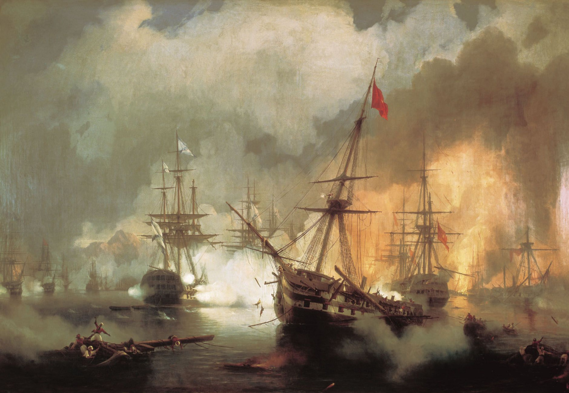 Ivan Aivazovsky. Sea battle at Navarino on October 2, 1827