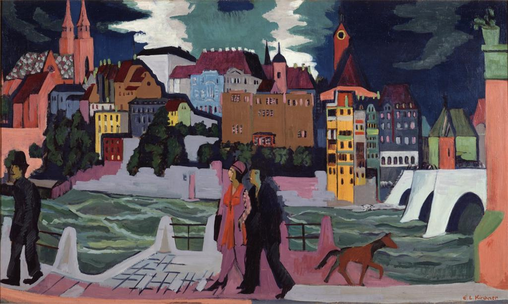 Ernst Ludwig Kirchner. View of Basel and the Rhine