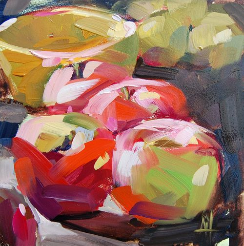 Angela Moulton. Apples and lemons on the counter