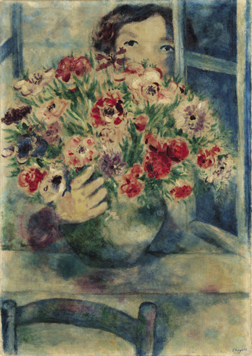 Marc Chagall. Bella mit einem Strauß Anemonen