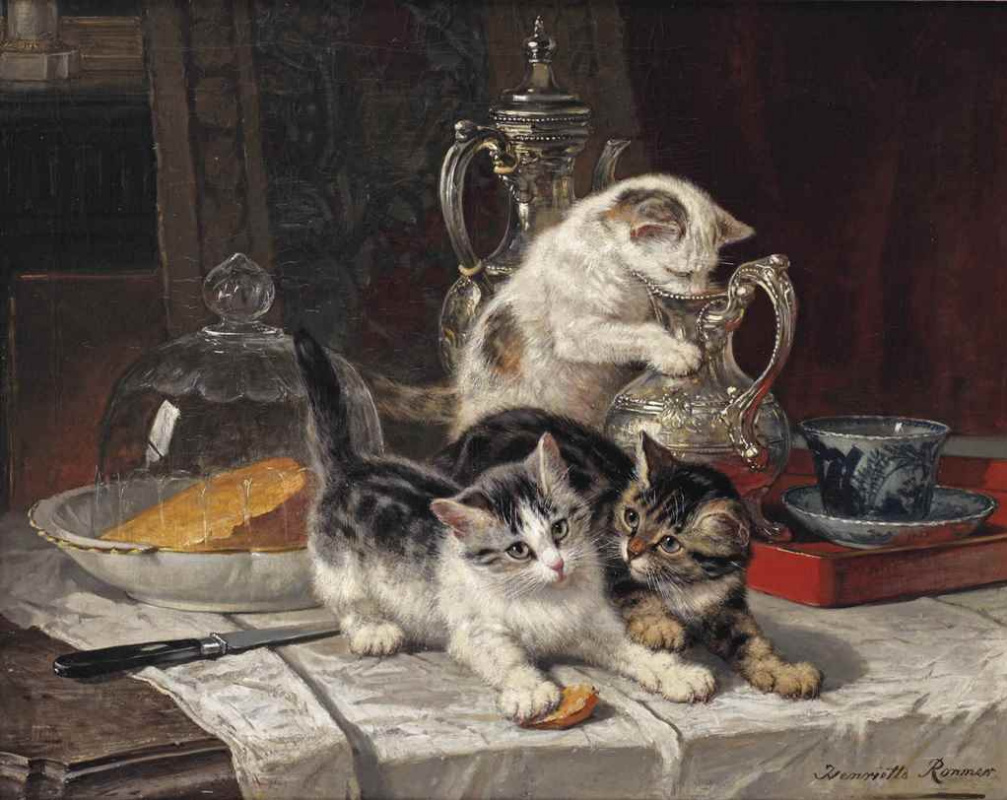 Henrietta Ronner Knip. 下午茶时间