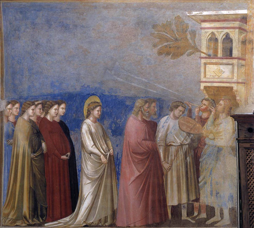 Giotto di Bondone. Wedding procession. Scenes from the Life of the Virgin