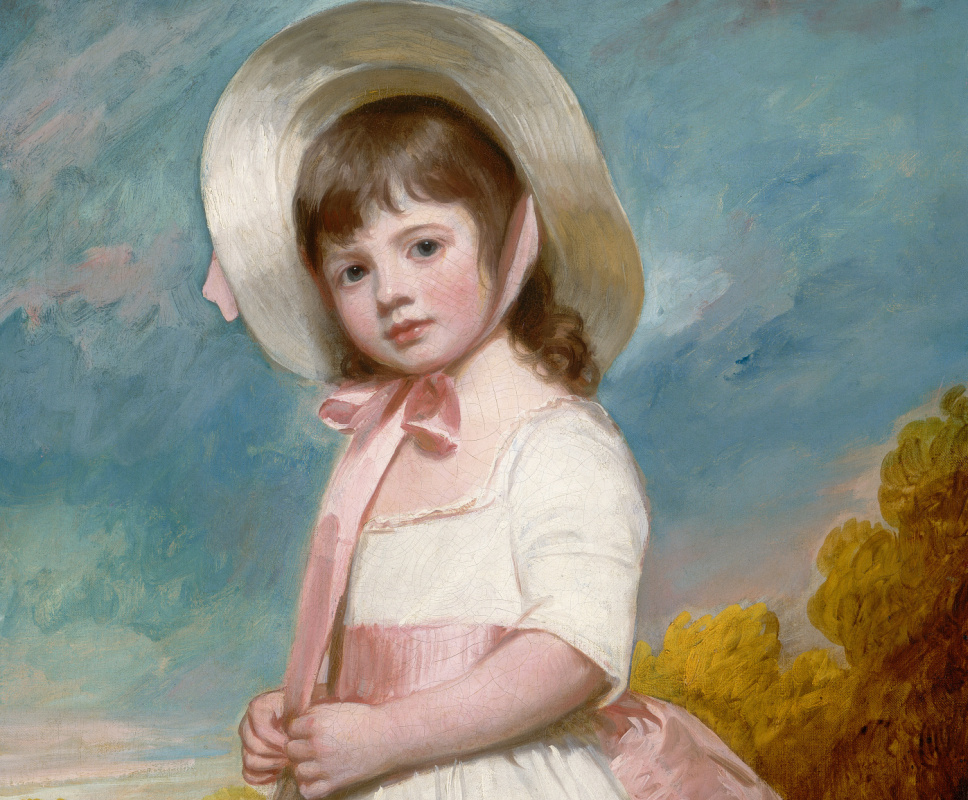 George Romney. Portrait of Miss Julian Willoughby. Fragment