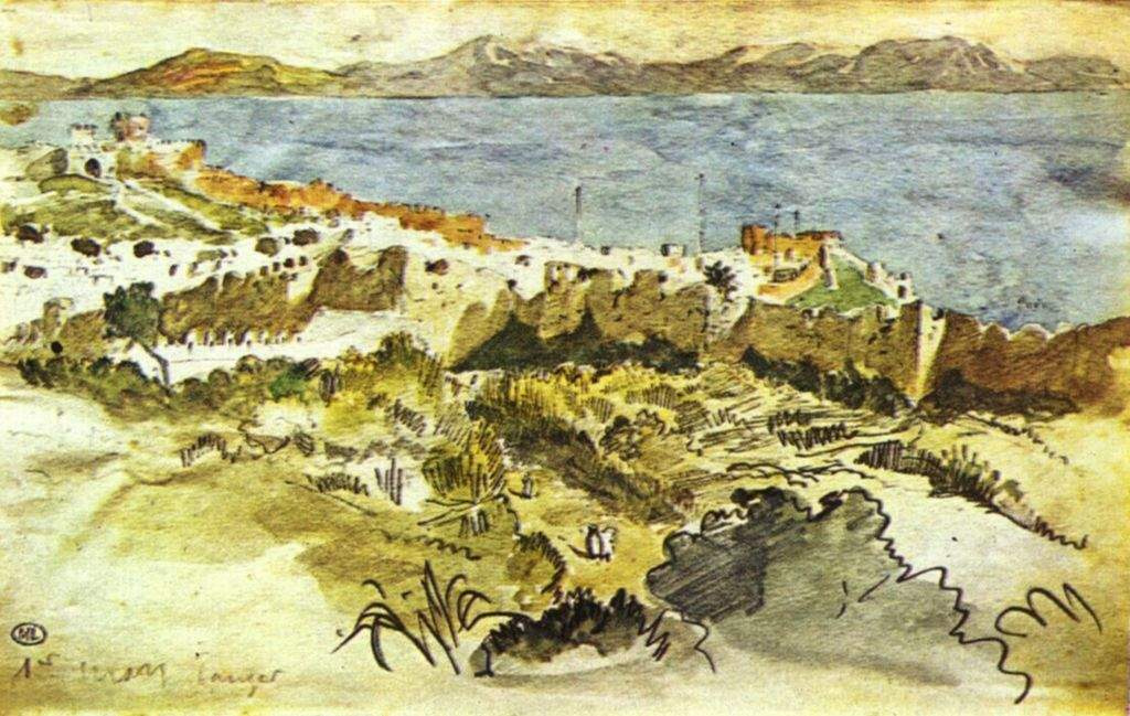 Eugene Delacroix. Bay of Tangier in Morocco
