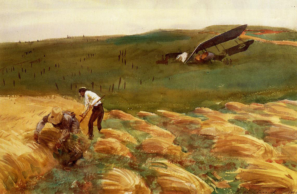 John Singer Sargent. The collapse of aeroplane