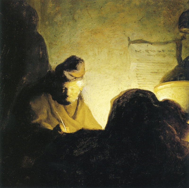 Gerrit (Gerard) Dow. Man, writing with a candle