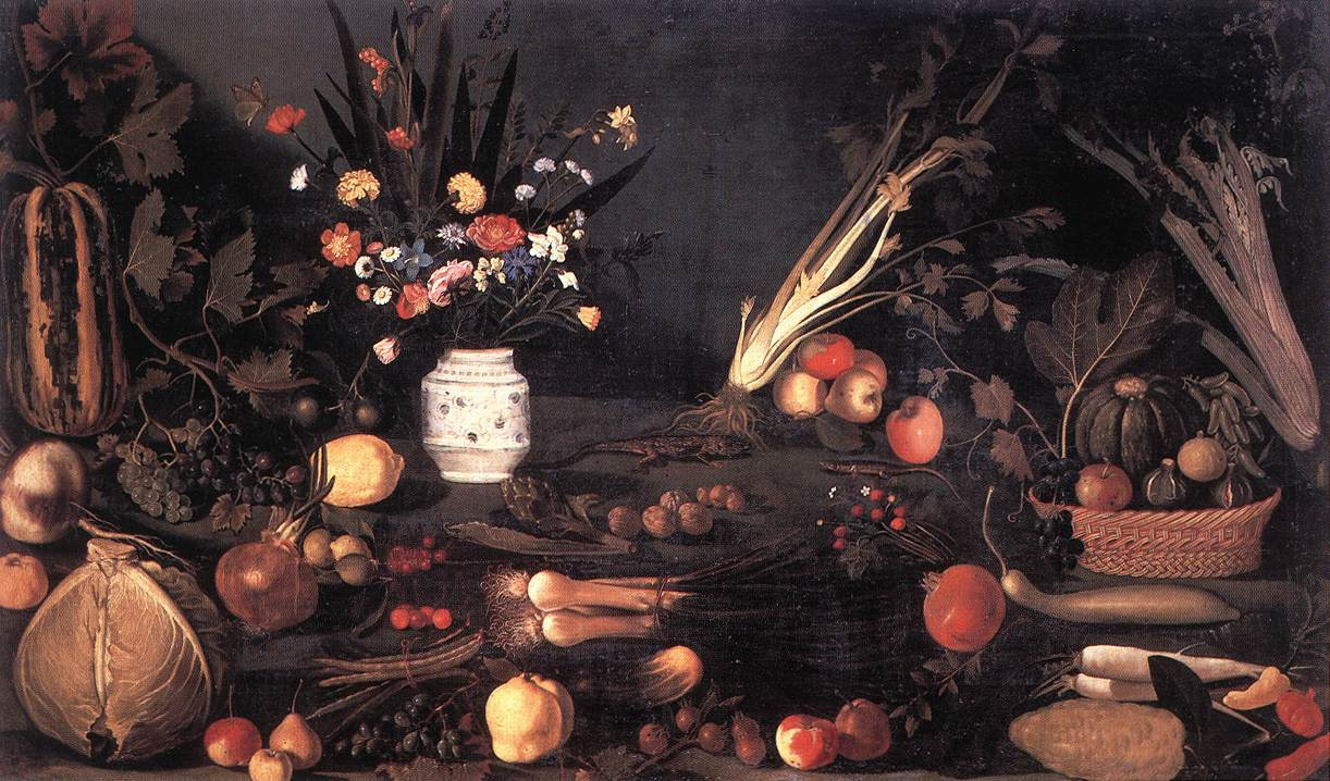 Michelangelo Merisi de Caravaggio. Still life with flowers and fruit