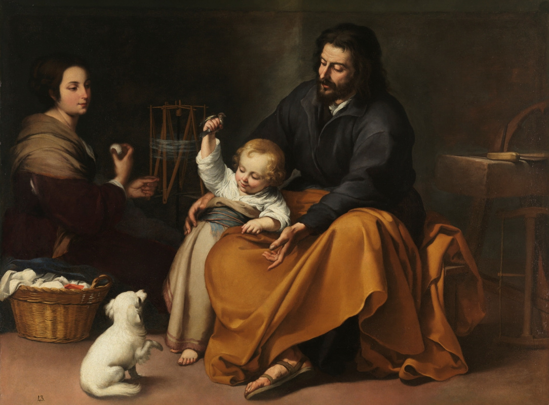 Bartolomé Esteban Murillo. The Holy family with a bird