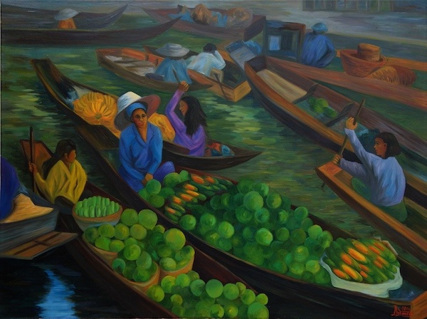 Larissa Lukaneva. Floating market