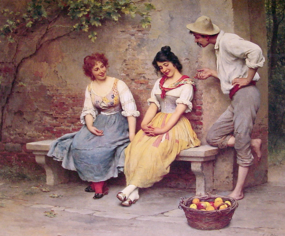 Eugene de Blaas. Flirting