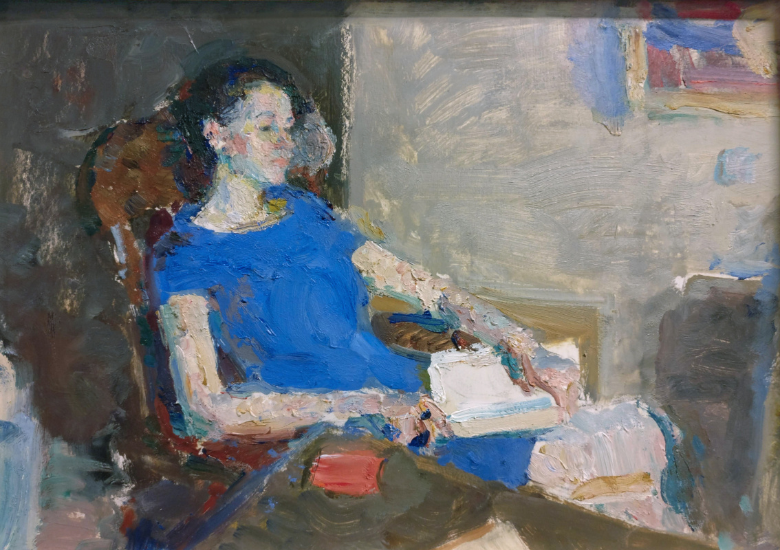 Samir Rakhmanov. Portrait of Varya in a blue dress