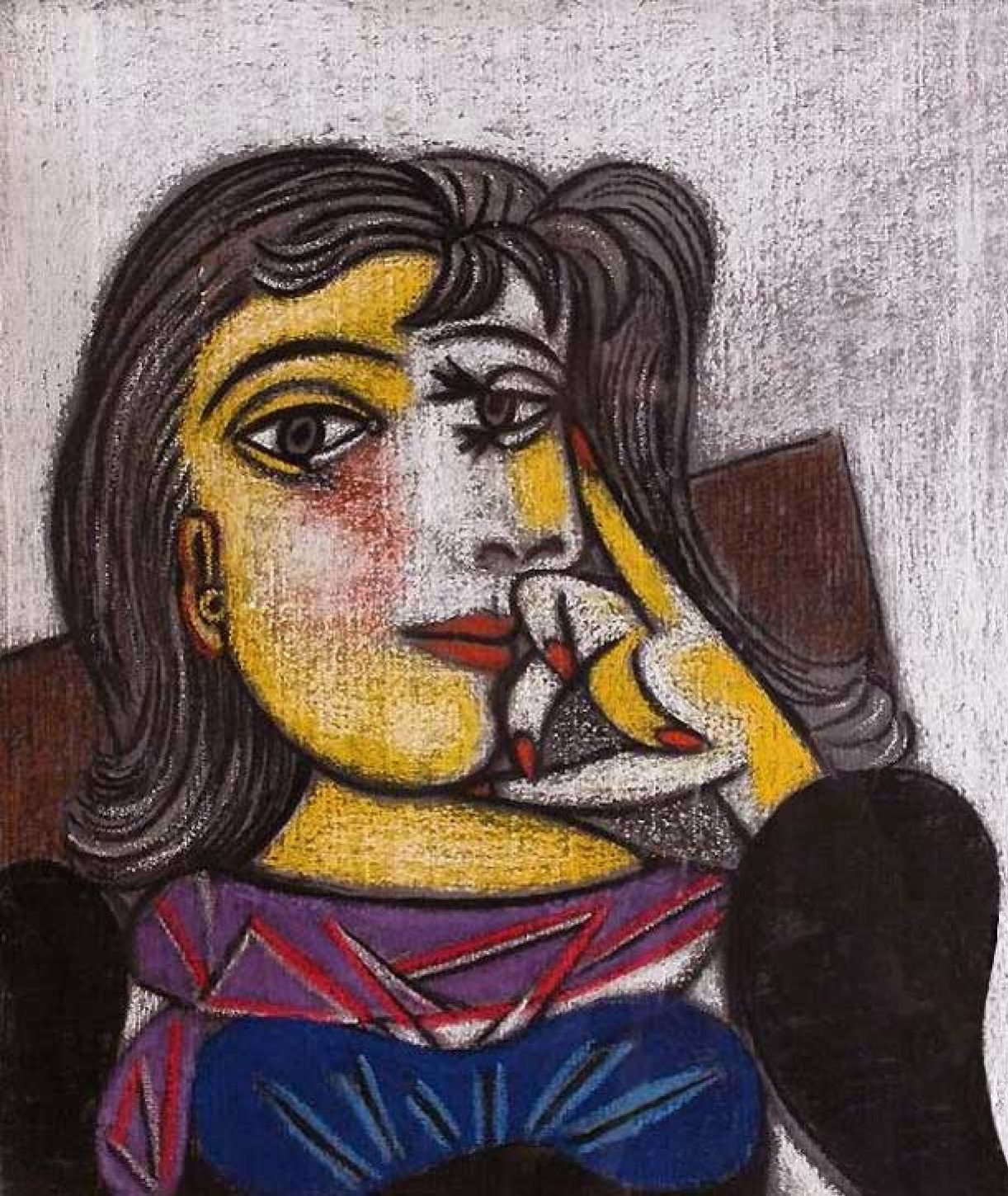 Pablo Picasso Portrait Of Dora Maar, 1937, 46×55 厘米：作品描述 