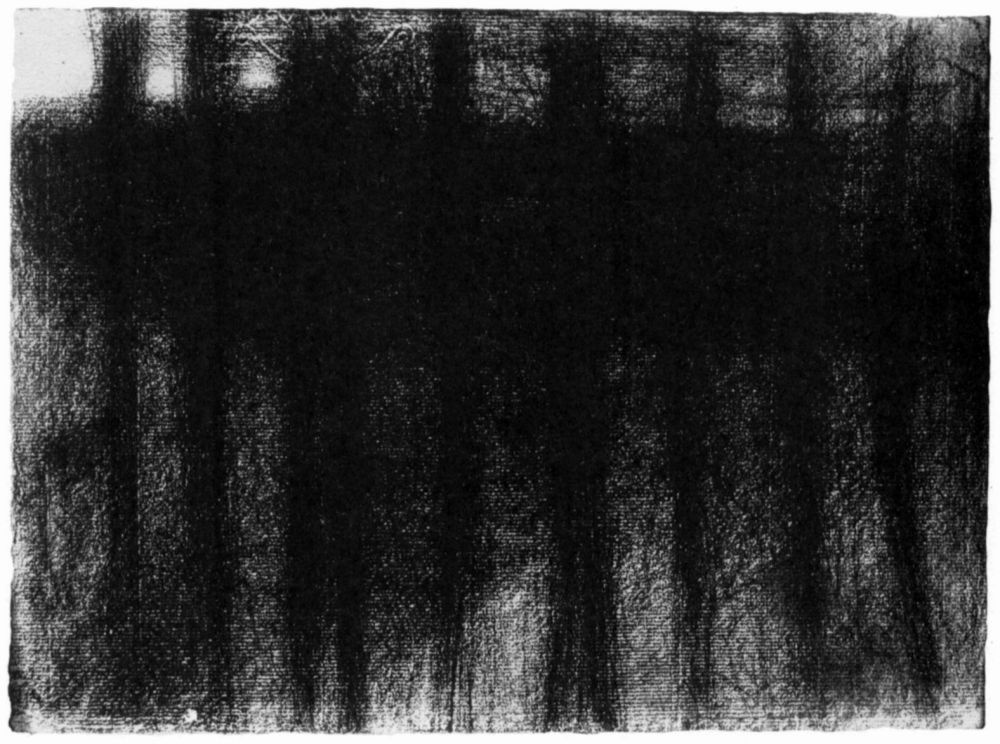 Georges Seurat. The tree trunks reflected in the water