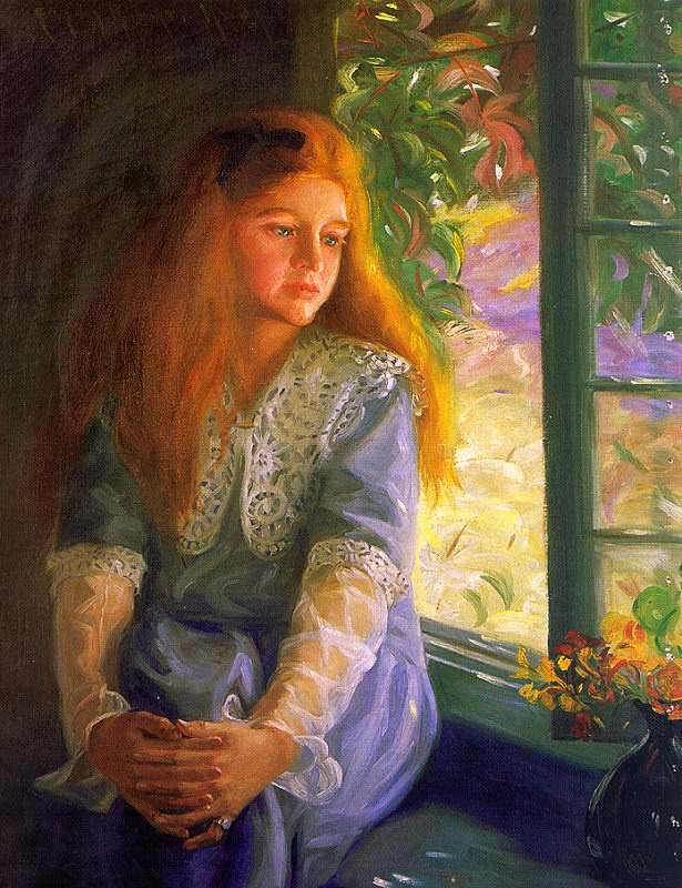 Susan Ricker Knox. The girl looks out the window