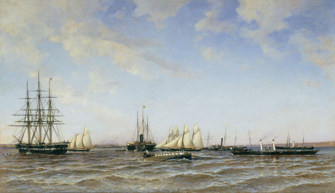 Alexander Karlovich Beggrov. Racing yacht "Power" and "Alexandria" on the Small Kronstadt RAID. 1880