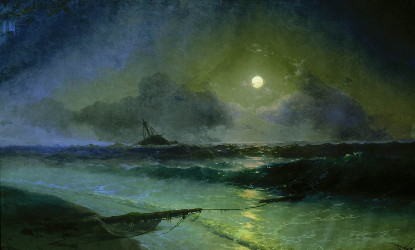 Ivan Aivazovsky. Moonrise in Feodosia