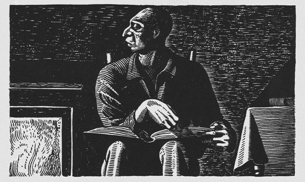 Rockwell Kent. Illustration to the novel by H. Melville "Moby dick"