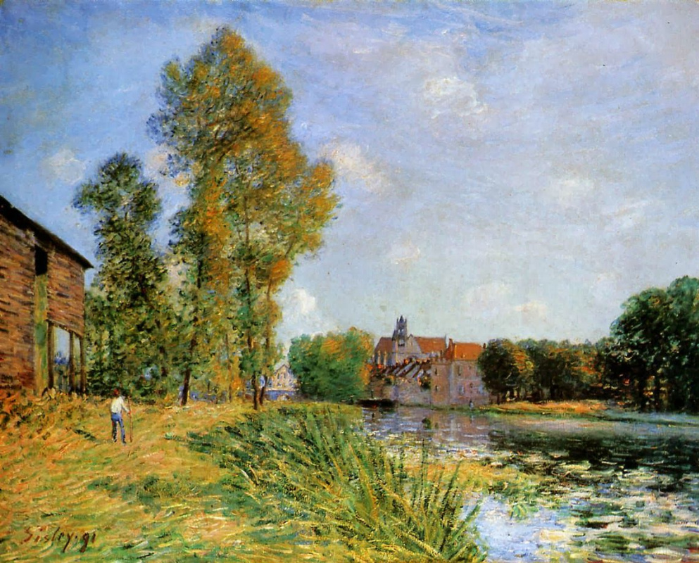 Alfred Sisley. The Loing at Moret in summer
