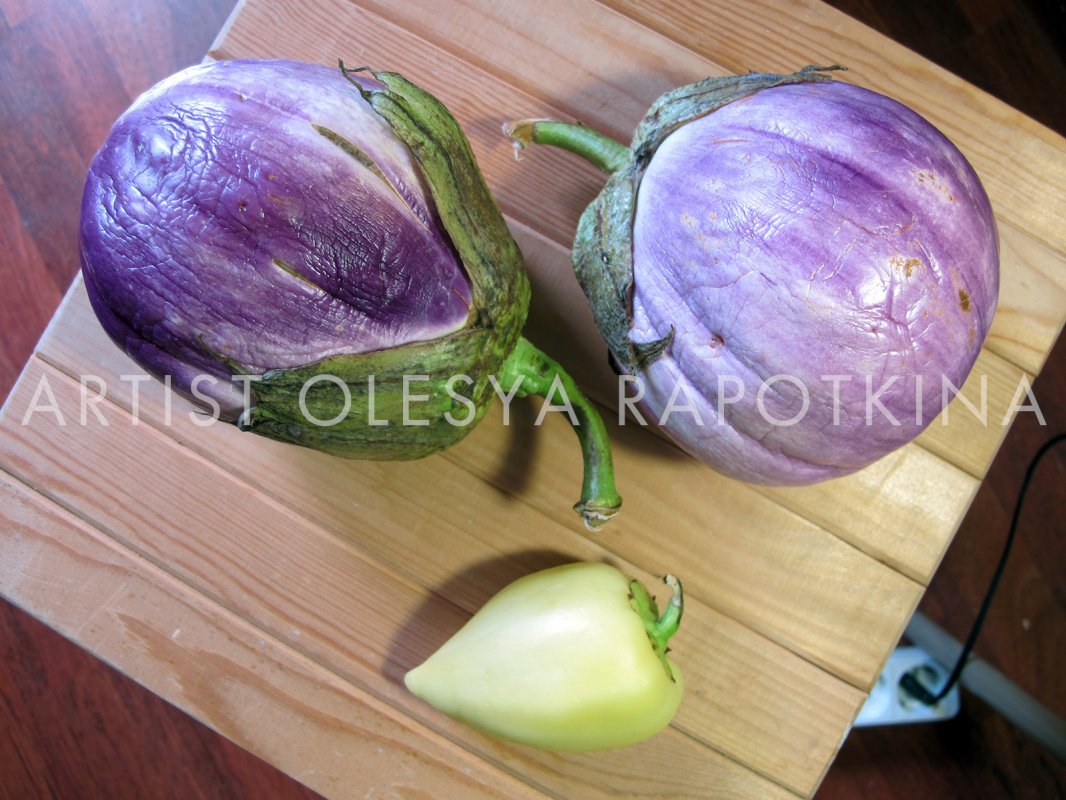 Eggplant, pepper