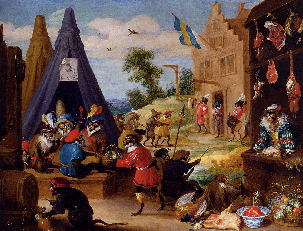David Teniers the Younger. Fun at the monkey camp