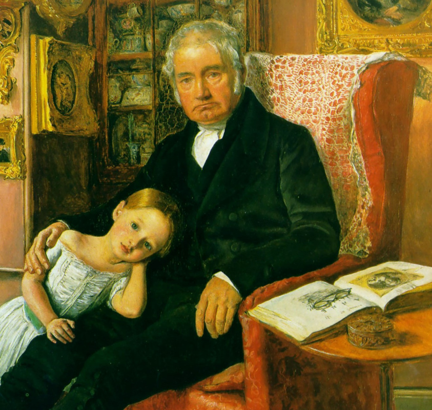 John Everett Millais. Portrait of James Wyatt and his granddaughter Mary. Fragment