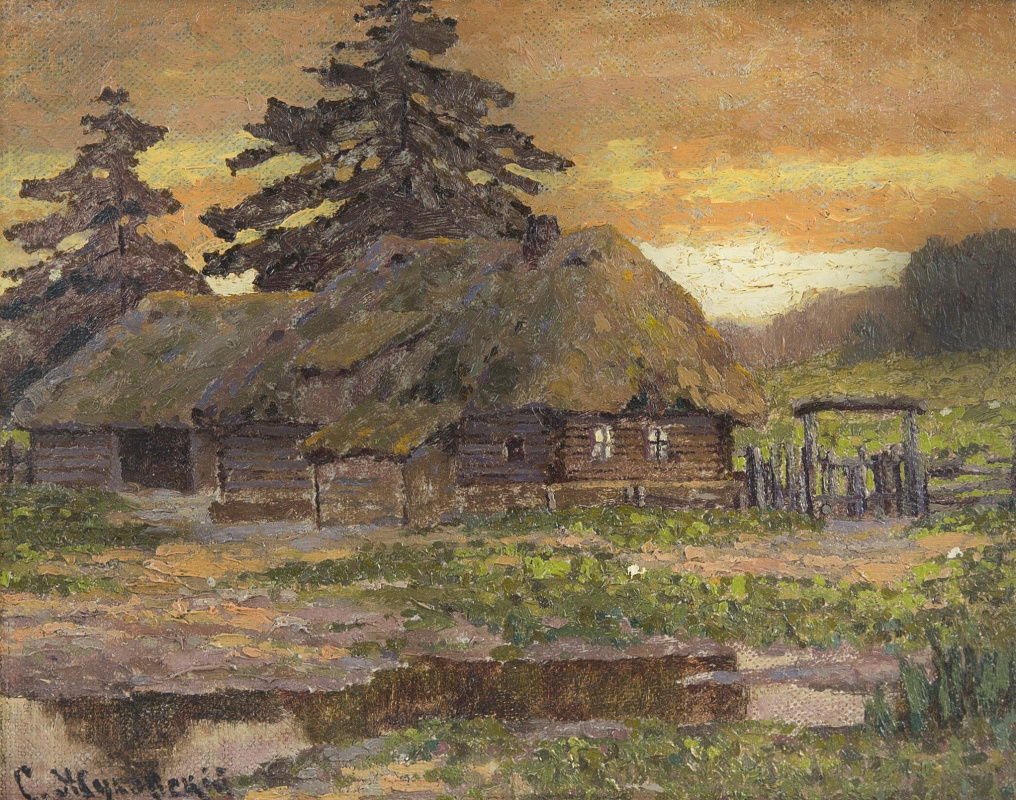 Stanislav Yulianovich Zhukovsky. Sunset in the village