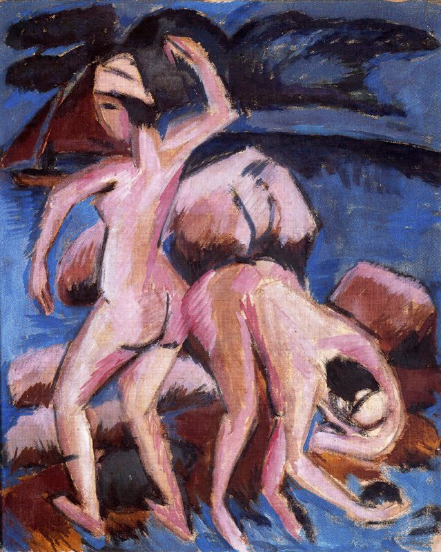 Ernst Ludwig Kirchner. Two bathers