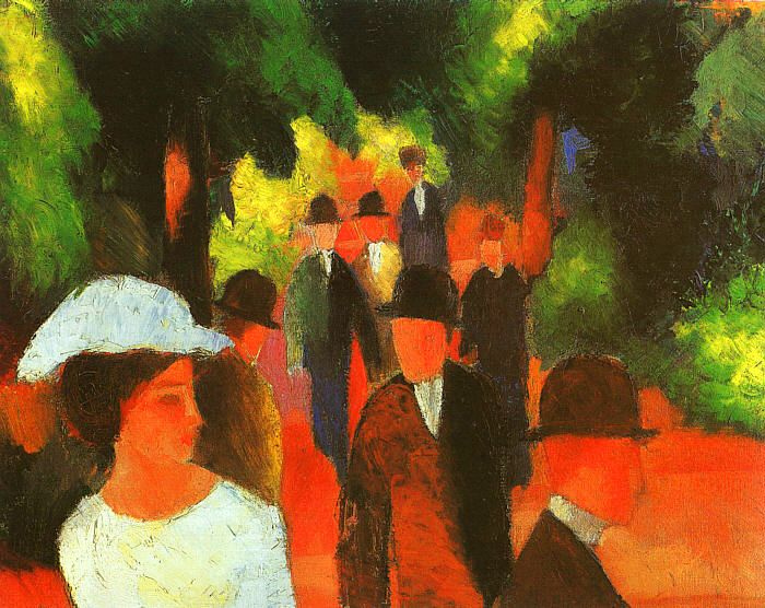 August Macke. Woman in white hat