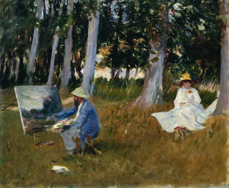 John Singer Sargent. Claude Monet painting at the edge of the forest