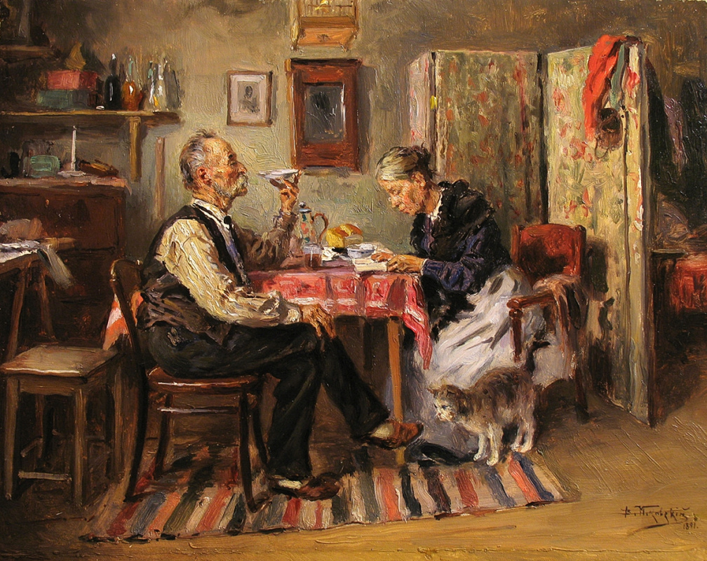 Vladimir Egorovich Makovsky. Morning tea
