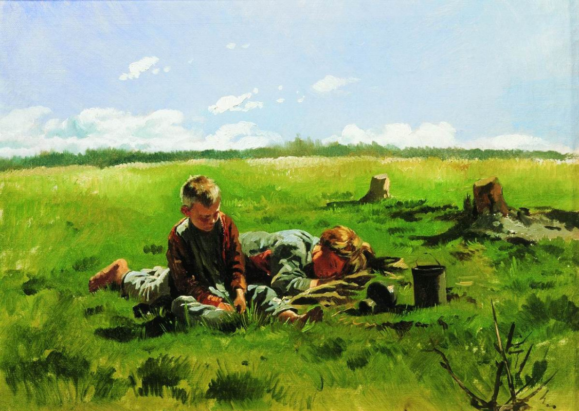 Vladimir Egorovich Makovsky. Boys in the field