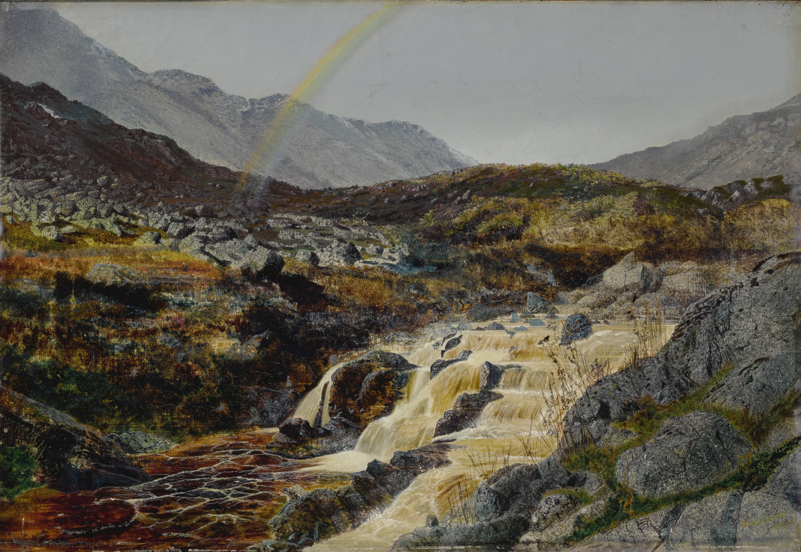 John Atkinson Grimshaw. Rainbow over a mountain stream, Izdeyl