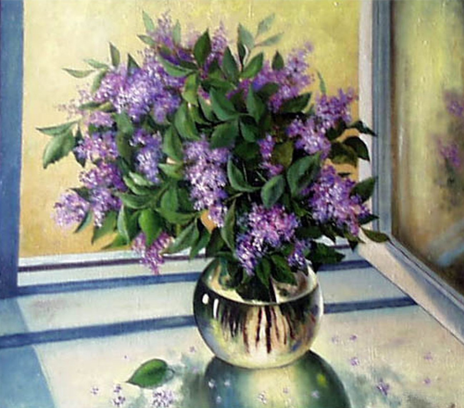 Vladimir Vasilyevich Abaimov. The Lilac on the Window Sill