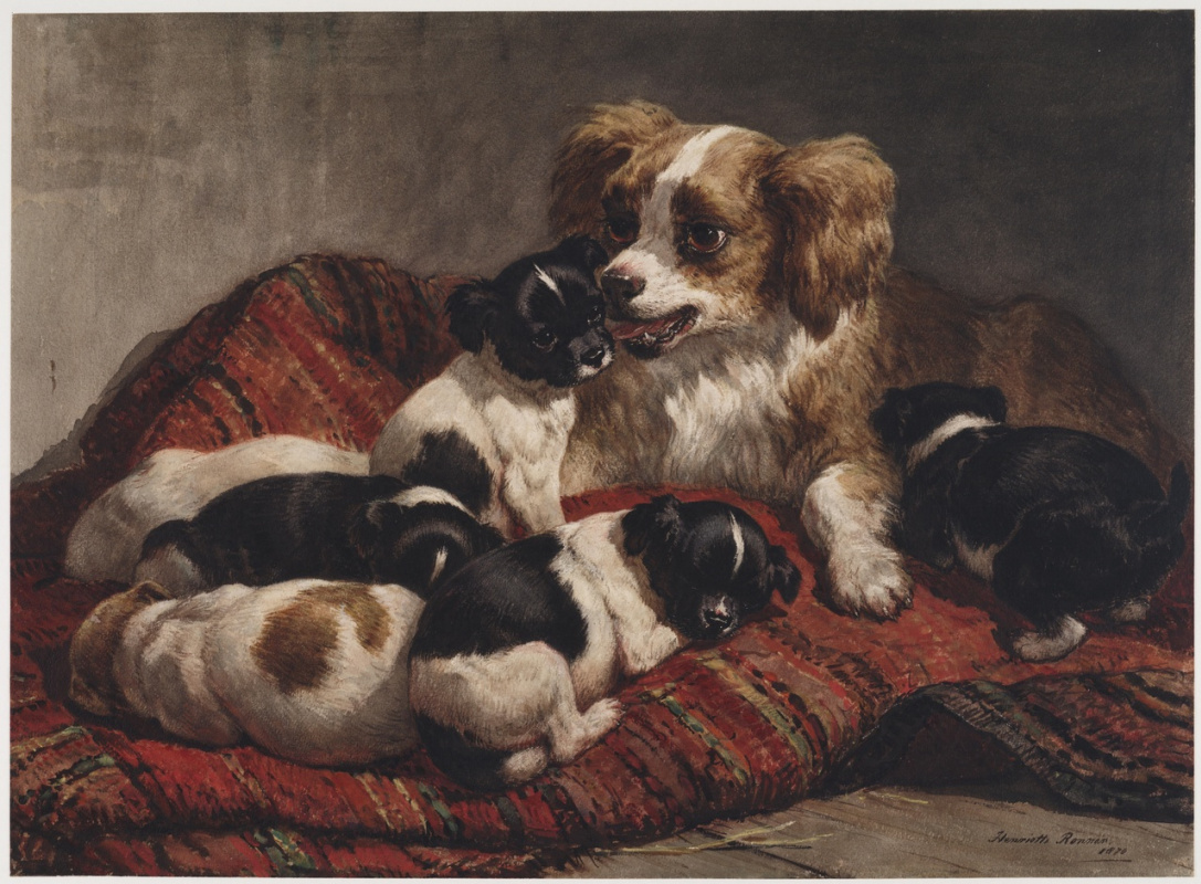 Генриетта Роннер-Книп. Собака с шестью щенками